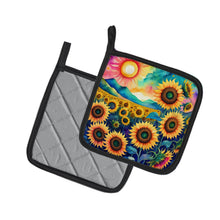 Load image into Gallery viewer, Colorful Sunflowers Pot Holders - Set of 2 Decorative Kitchen Helpers | Made in the USA