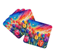 Load image into Gallery viewer, Colorful Tulips Foam Coaster