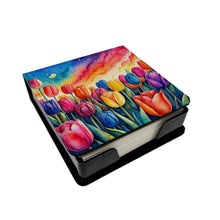 Load image into Gallery viewer, Colorful Tulips PU Leather Note Paper Holder