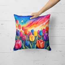 Load image into Gallery viewer, Colorful Tulips Fabric Decorative Pillow