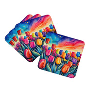 Load image into Gallery viewer, Colorful Tulips Foam Coaster