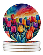 Load image into Gallery viewer, Colorful Tulips Large Sandstone Coasters Pack of 4