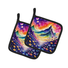 Load image into Gallery viewer, Colorful Violets Pot Holders - Set of 2 Decorative Kitchen Helpers | Made in the USA