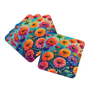Load image into Gallery viewer, Colorful Zinnias Foam Coaster