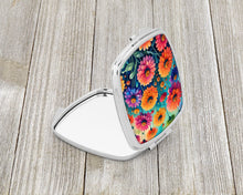 Load image into Gallery viewer, Colorful Zinnias Compact Mirror – Stylish Purse Mirror with Artistic Covers