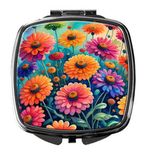 Load image into Gallery viewer, Colorful Zinnias Compact Mirror – Stylish Purse Mirror with Artistic Covers