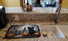 Load image into Gallery viewer, Affenpinscher Spooky Halloween Dish Drying Mat