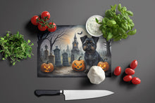 Load image into Gallery viewer, Affenpinscher Spooky Halloween Glass Cutting Boards – Durable, Decorative Kitchen Art Large