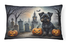 Load image into Gallery viewer, Affenpinscher Spooky Halloween Fabric Decorative Pillow