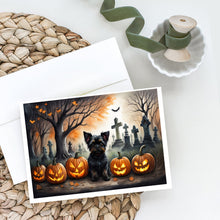 Load image into Gallery viewer, Affenpinscher Spooky Halloween Greeting Cards -  Blank Note Cards – 8-Pack of Artist-Designed Cards with Envelopes