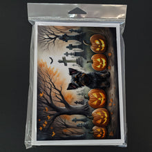 Load image into Gallery viewer, Affenpinscher Spooky Halloween Greeting Cards -  Blank Note Cards – 8-Pack of Artist-Designed Cards with Envelopes