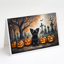 Load image into Gallery viewer, Affenpinscher Spooky Halloween Greeting Cards -  Blank Note Cards – 8-Pack of Artist-Designed Cards with Envelopes