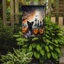 Load image into Gallery viewer, Affenpinscher Spooky Halloween Garden Flag – Dog in Cemetery Scene