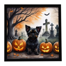 Load image into Gallery viewer, Affenpinscher Spooky Halloween Framed Metal Print