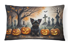 Load image into Gallery viewer, Affenpinscher Spooky Halloween Fabric Decorative Pillow