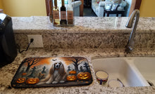 Load image into Gallery viewer, Afghan Hound Spooky Halloween Dish Drying Mat