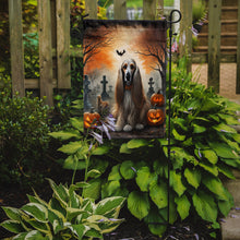 Load image into Gallery viewer, Afghan Hound Spooky Halloween Garden Flag – Dog in Cemetery Scene