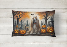 Load image into Gallery viewer, Afghan Hound Spooky Halloween Fabric Decorative Pillow