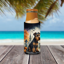 Load image into Gallery viewer, Airedale Terrier Spooky Halloween Slim Can Huggers – Fun, Functional Drink Coolers for Every Occasion