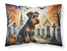 Load image into Gallery viewer, Airedale Terrier Spooky Halloween Fabric Standard Pillowcase – Artistic Decorative Front, White Back