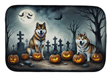 Load image into Gallery viewer, Akita Spooky Halloween Dish Drying Mat
