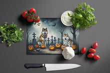 Load image into Gallery viewer, Akita Spooky Halloween Glass Cutting Boards – Durable, Decorative Kitchen Art Large
