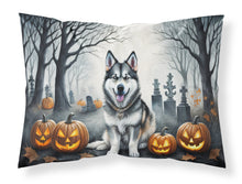 Load image into Gallery viewer, Alaskan Malamute Spooky Halloween Fabric Standard Pillowcase – Artistic Decorative Front, White Back