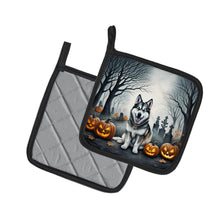 Load image into Gallery viewer, Alaskan Malamute Spooky Halloween Pot Holders - Set of 2 Decorative Kitchen Helpers | Made in the USA