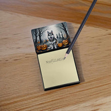 Load image into Gallery viewer, Alaskan Malamute Spooky Halloween Sticky Note Holder- Refiilable Desk Accessory Note Pad
