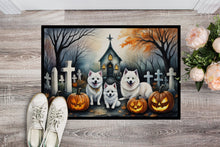 Load image into Gallery viewer, American Eskimo Spooky Halloween Doormat - 24x36 Decorative Floor Mat – Indoor/Outdoor Rug with Artistic Flair