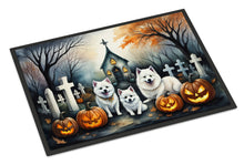 Load image into Gallery viewer, American Eskimo Spooky Halloween Doormat -  18x27 Decorative Floor Mat – Indoor/Outdoor Rug