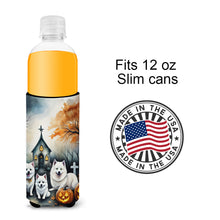 Load image into Gallery viewer, American Eskimo Spooky Halloween Slim Can Huggers – Fun, Functional Drink Coolers for Every Occasion