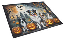 Load image into Gallery viewer, Australian Shepherd Spooky Halloween Glass Cutting Boards – Durable, Decorative Kitchen Art Large