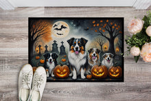 Load image into Gallery viewer, Australian Shepherd Spooky Halloween Doormat -  18x27 Decorative Floor Mat – Indoor/Outdoor Rug