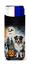 Load image into Gallery viewer, Australian Shepherd Spooky Halloween Slim Can Huggers – Fun, Functional Drink Coolers for Every Occasion