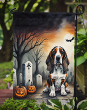 Load image into Gallery viewer, Basset Hound Spooky Halloween Garden Flag – Dog in Cemetery Scene