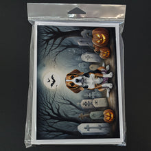 Load image into Gallery viewer, Beagle Spooky Halloween Greeting Cards -  Blank Note Cards – 8-Pack of Artist-Designed Cards with Envelopes