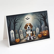 Load image into Gallery viewer, Beagle Spooky Halloween Greeting Cards -  Blank Note Cards – 8-Pack of Artist-Designed Cards with Envelopes