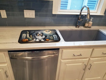 Load image into Gallery viewer, Bearded Collie Spooky Halloween Dish Drying Mat