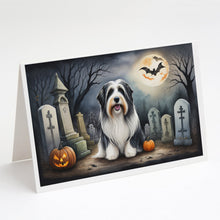 Load image into Gallery viewer, Bearded Collie Spooky Halloween Greeting Cards -  Blank Note Cards – 8-Pack of Artist-Designed Cards with Envelopes