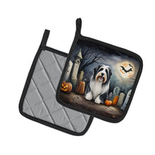 Load image into Gallery viewer, Bearded Collie Spooky Halloween Pot Holders - Set of 2 Decorative Kitchen Helpers | Made in the USA