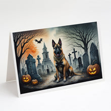 Load image into Gallery viewer, Belgian Malinois Spooky Halloween Greeting Cards -  Blank Note Cards – 8-Pack of Artist-Designed Cards with Envelopes