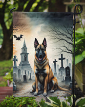 Load image into Gallery viewer, Belgian Malinois Spooky Halloween Garden Flag – Dog in Cemetery Scene