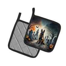 Load image into Gallery viewer, Belgian Malinois Spooky Halloween Pot Holders - Set of 2 Decorative Kitchen Helpers | Made in the USA