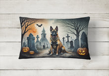 Load image into Gallery viewer, Belgian Malinois Spooky Halloween Fabric Decorative Pillow