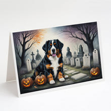 Load image into Gallery viewer, Bernese Mountain Dog Spooky Halloween Greeting Cards -  Blank Note Cards – 8-Pack of Artist-Designed Cards with Envelopes