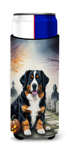 Load image into Gallery viewer, Bernese Mountain Dog Spooky Halloween Slim Can Huggers – Fun, Functional Drink Coolers for Every Occasion
