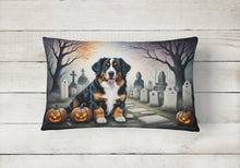 Load image into Gallery viewer, Bernese Mountain Dog Spooky Halloween Fabric Decorative Pillow