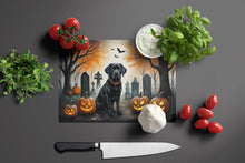 Load image into Gallery viewer, Black Labrador Retriever Spooky Halloween Glass Cutting Boards – Durable, Decorative Kitchen Art Large