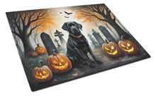 Load image into Gallery viewer, Black Labrador Retriever Spooky Halloween Glass Cutting Boards – Durable, Decorative Kitchen Art Large